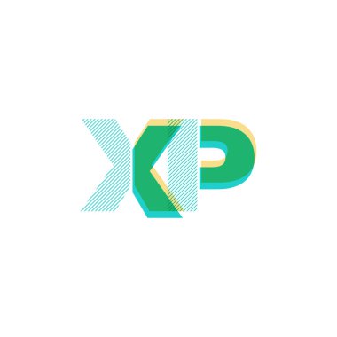XP harf logo vektör çizim çizgi
