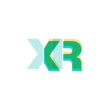 XR harf logo vektör çizim çizgi