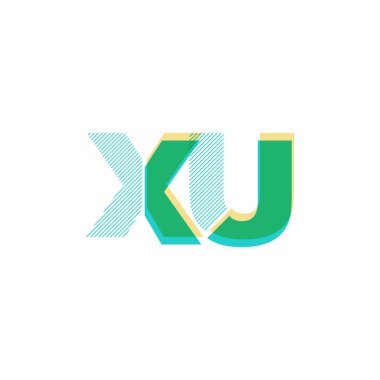 Xu harf logo vektör çizim çizgi