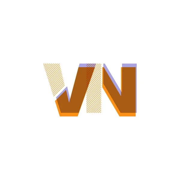 Linea logo Vn — Vettoriale Stock