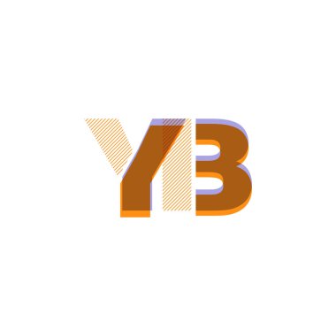 YB harf logo vektör çizim çizgi