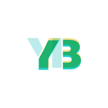 YB harf logo vektör çizim çizgi