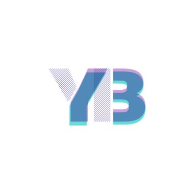 YB harf logo vektör çizim çizgi