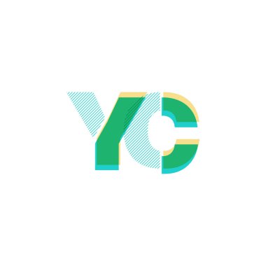YC harf logo vektör çizim çizgi