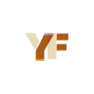 YF harf logo vektör çizim çizgi