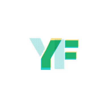 YF harf logo vektör çizim çizgi