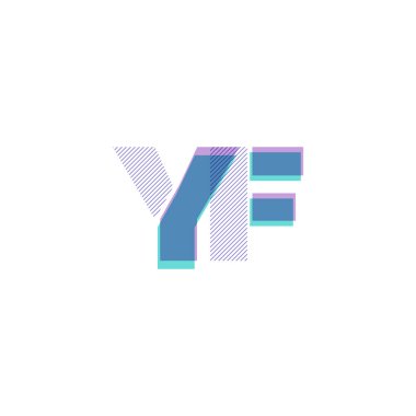 YF harf logo vektör çizim çizgi