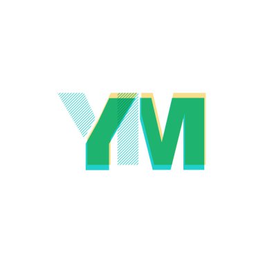 YM harf logo vektör çizim çizgi