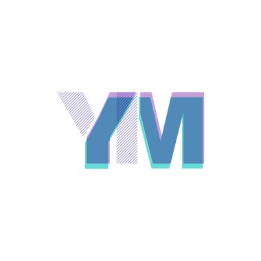 YM harf logo vektör çizim çizgi