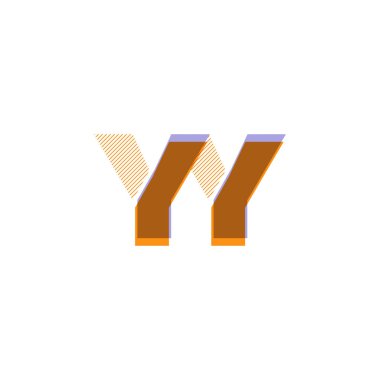 yy harfleri logo vektör çizim çizgi