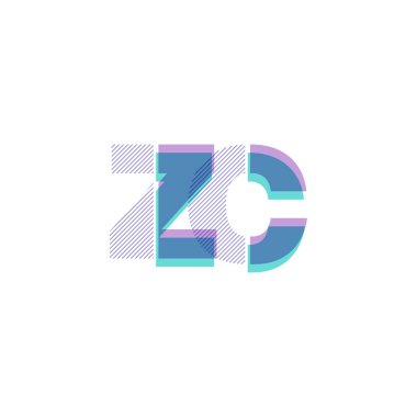 ZC harf logo vektör çizim çizgi