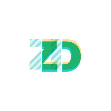 ZD harf logo vektör çizim çizgi