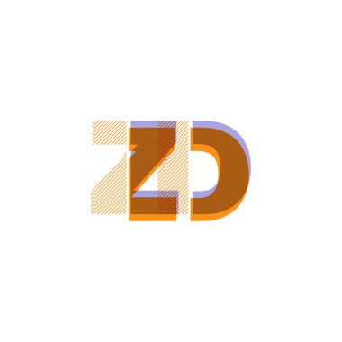 ZD harf logo vektör çizim çizgi