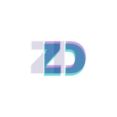 ZD harf logo vektör çizim çizgi