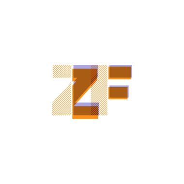 ZF harf logo vektör çizim çizgi
