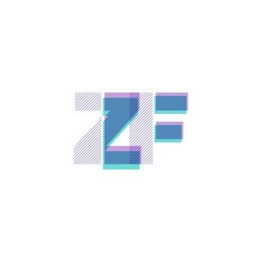 ZF harf logo vektör çizim çizgi