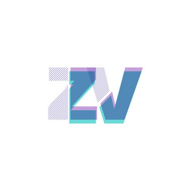 Satırı harfler zv iş logo şablonu
