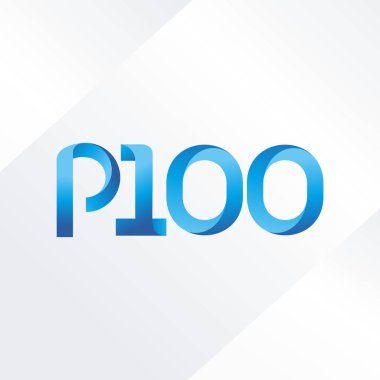 P100 ortak mektup ve sayı logo vektör çizim