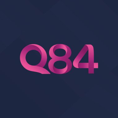 Q84 ortak mektup ve sayı logo vektör çizim