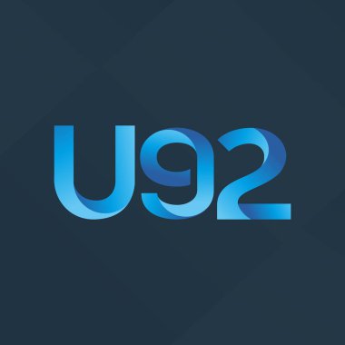 U92 mektup ve dijital numara logo simge