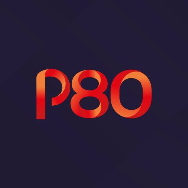 P80 ortak mektup ve sayı logo vektör çizim