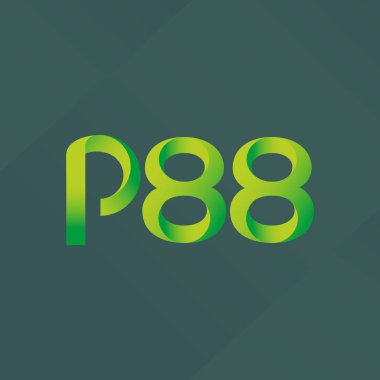 P88 ortak harf ve sayılar logo vektör çizim