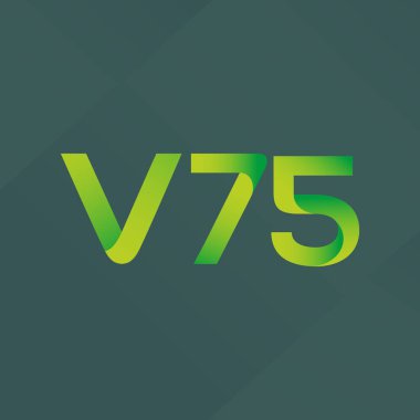 V75 mektup ve dijital numara logo simge