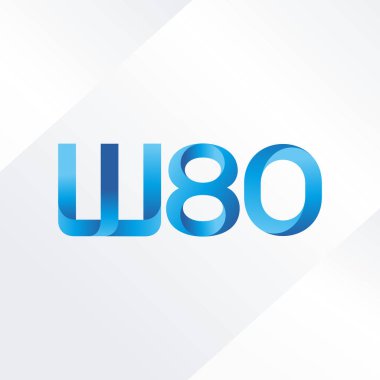 W80 ortak mektup logo, vektör çizim