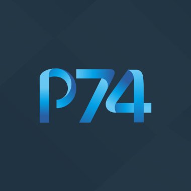  P74 ortak mektup ve sayı logo vektör çizim