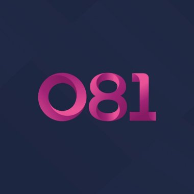 o81 ortak harf ve sayılar logo vektör çizim 