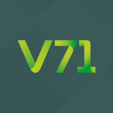 V71 mektup ve dijital numara logo simge