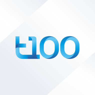ortak mektup logo t 100 vektör çizim