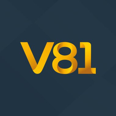 V81 mektup ve dijital numara logo simge