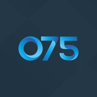 o75 ortak harf ve sayılar logo vektör çizim 