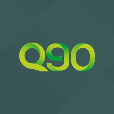 q90 ortak harf ve sayılar logo vektör çizim