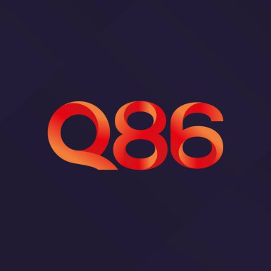 Q86 ortak mektup ve sayı logo vektör çizim