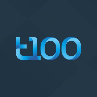 ortak mektup logo t 100 vektör çizim