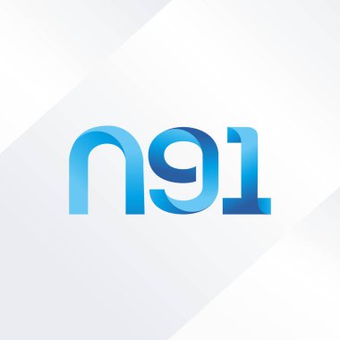 N91 ortak harf ve sayılar logo vektör çizim 