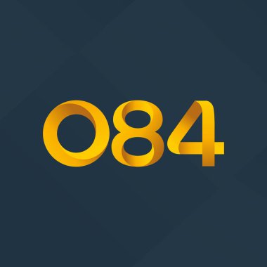 O84 ortak mektup ve sayı logo vektör çizim