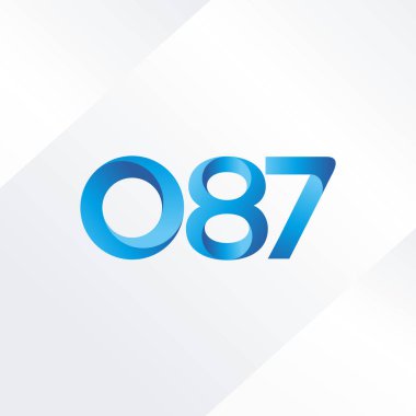 087 ortak mektup ve sayı logosu illüstrasyon vektör