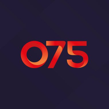 075 ortak mektup ve sayı logosu illüstrasyon vektör 