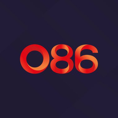  O86 ortak mektup ve sayı logo vektör çizim