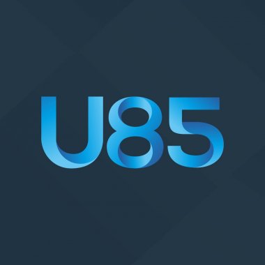 U85 mektup ve dijital numara logo simge