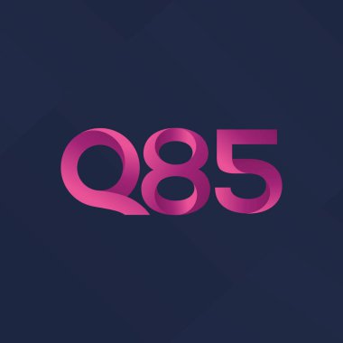 Q85 ortak mektup ve sayı logo vektör çizim