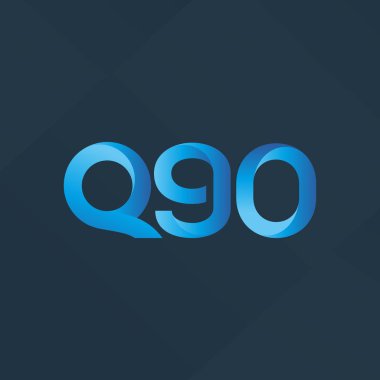 q90 ortak harf ve sayılar logo vektör çizim