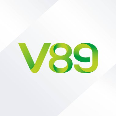 Modern V89 mektup ve dijital numara logo simge geometrik kurumsal kimlik, illüstrasyon vektör