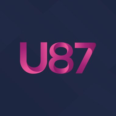 U87 mektup ve dijital numara logo simge