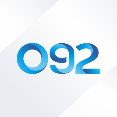 O92 ortak mektup ve sayı logo vektör çizim
