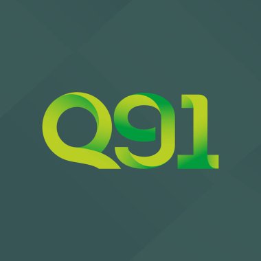 Q91 ortak mektup ve sayı logo vektör çizim