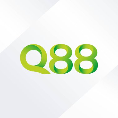 Q88 ortak mektup ve sayı logo vektör çizim